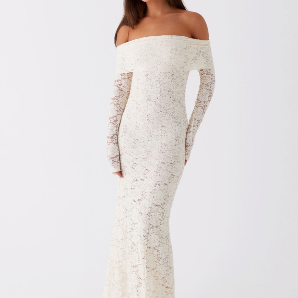 Peppermayo Yours Always Lace Maxi Dress - Ivory
